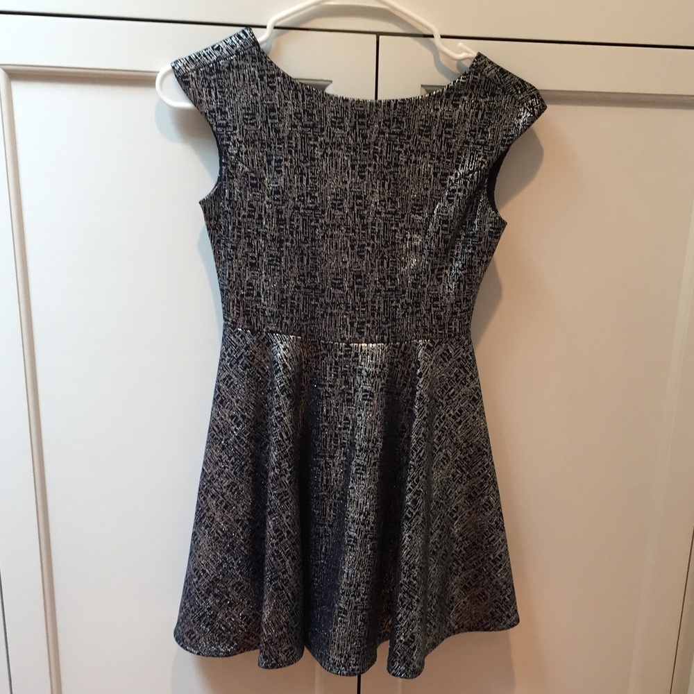 Un Deux Trois - 12 Navy Silver Holiday Dress EUC